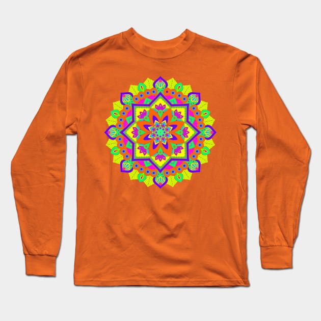 Mandala Art Long Sleeve T-Shirt by AlondraHanley